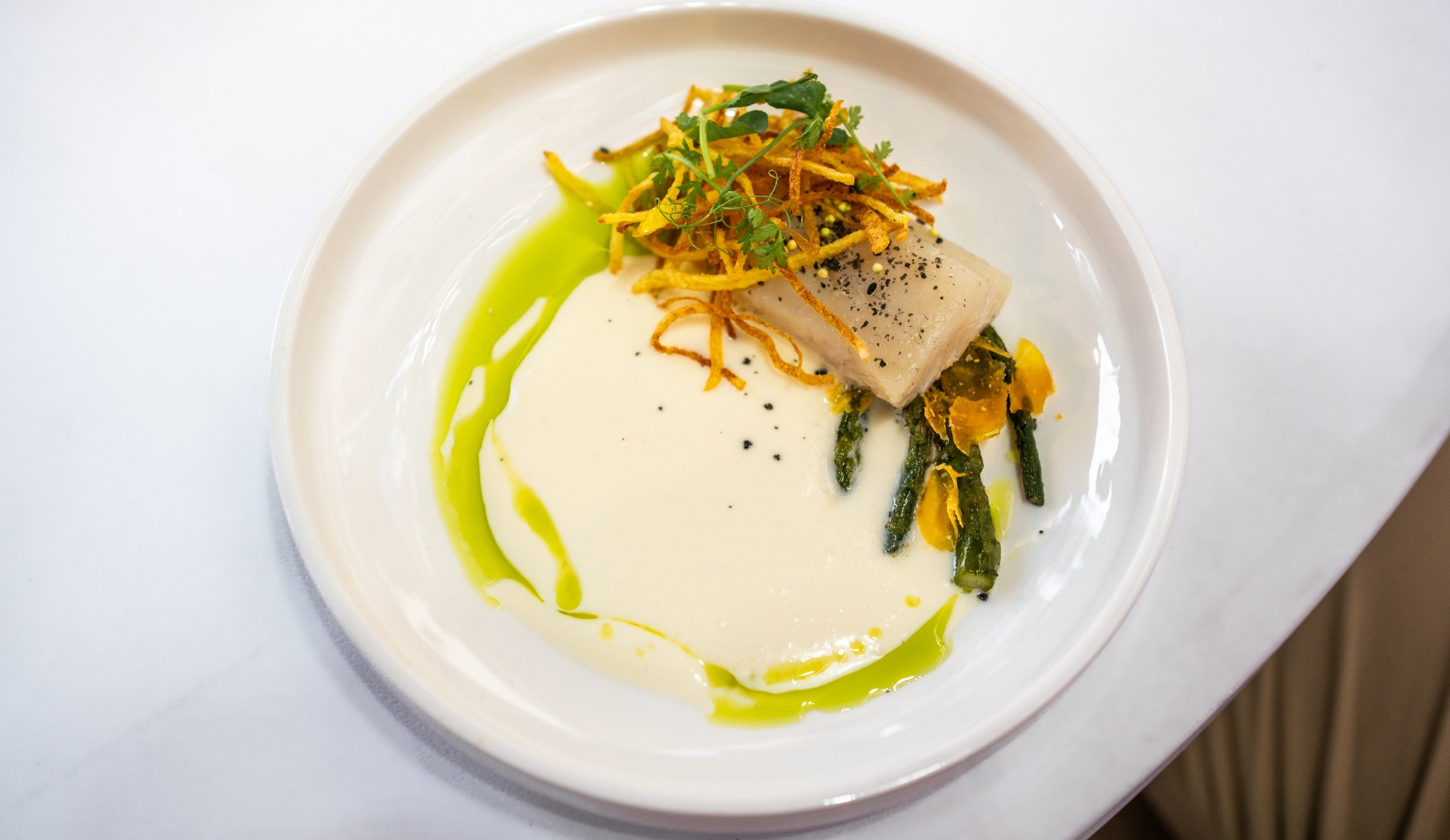 Confit Pikeperch with Elderflower Buttermilk by Bratrs